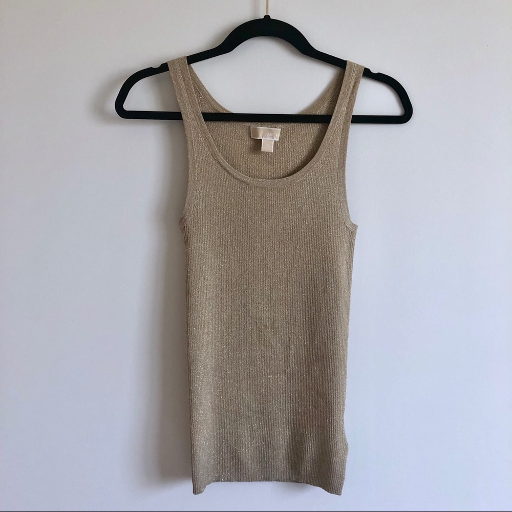 Michael Kors Gold Ribbed Tank | XS